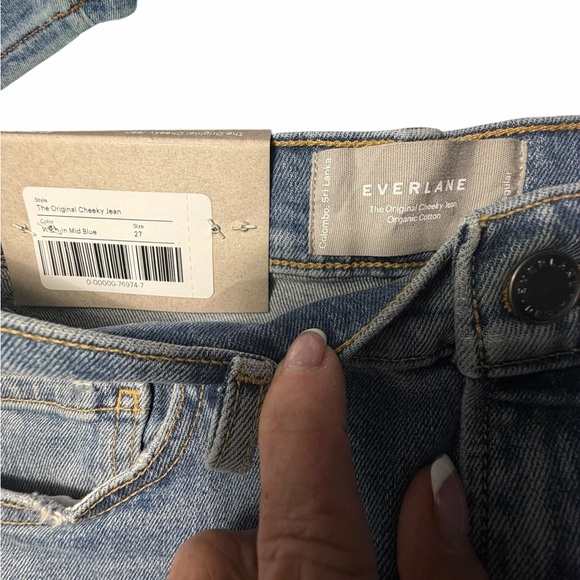 NWT Everlane High Waist Straight Original Cheeky Light Wash Denim Jeans Sz 27 - Picture 9 of 11